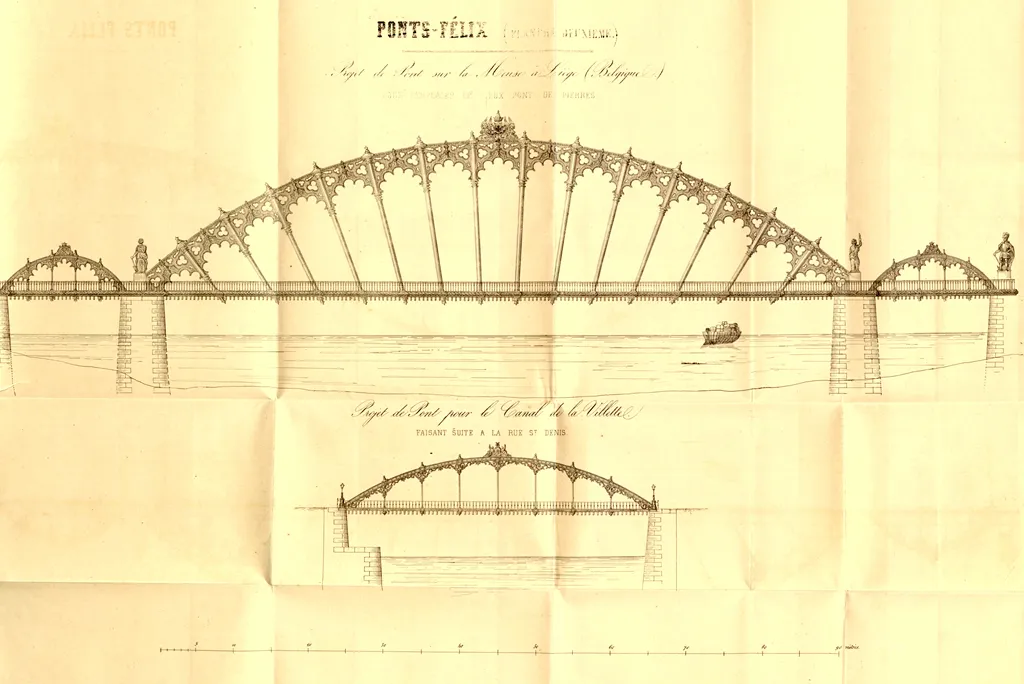 Extrait du brevet n°2093, déposé par Pierre-Félix Becker en 1845 (Monarchie de Juillet) décrivant « un système de ponts »