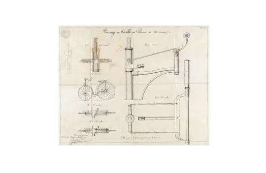 Brevet d'invention déposé le 10 janvier 1874 par Émile VIARENGO DE FORVILLE pour « un genre de vélocipède perfectionné pour dames dit vélo-amazone ». 